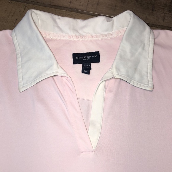 Burberry Golf Novo Check Plaid Collar Soft Pink White trim. Course 2 cocktails! - Picture 13 of 17
